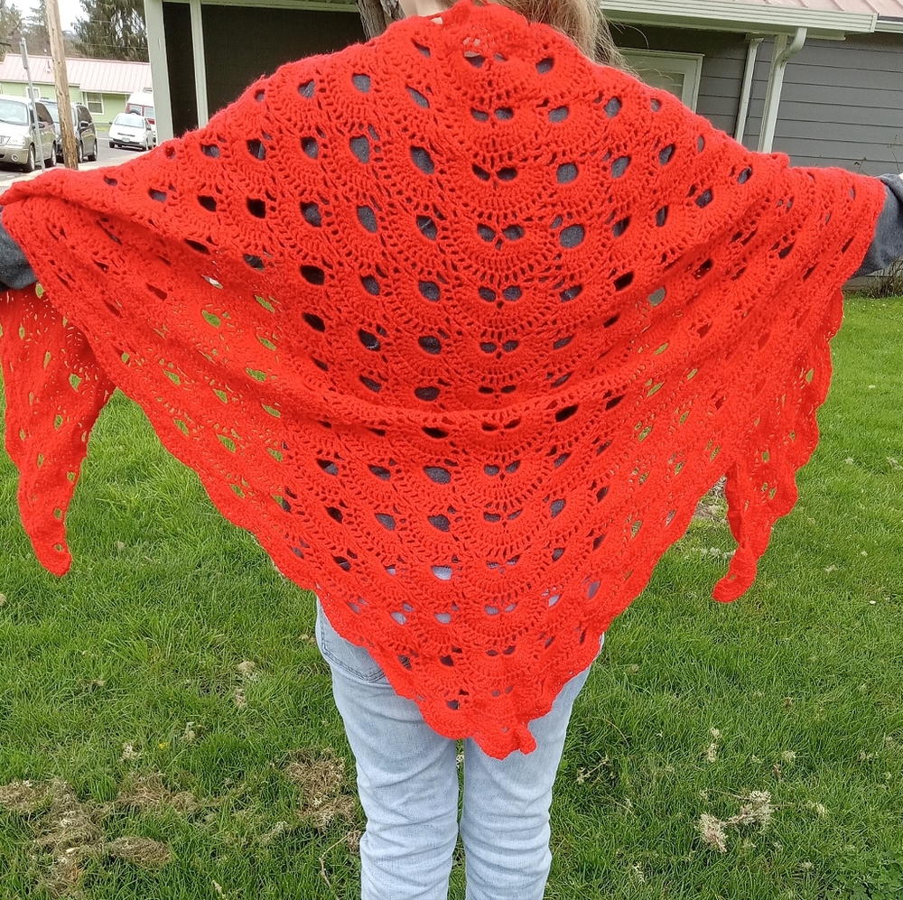 Handcrafted Crocheted lightweight shawl wrap